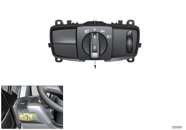 2016 BMW i3 Headlight Switch Diagram for 61319390195