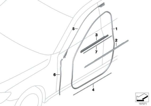 2015 BMW 750i xDrive Channel Cover,Exterior,Door, Front Left Diagram for 51337178001