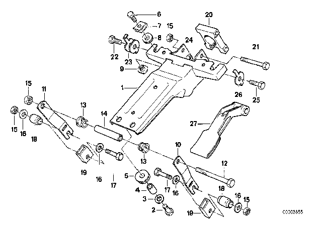 1995 BMW 840Ci Securing Plate, Right Diagram for 32311158447