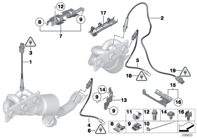 2006 BMW Z4 Rear Oxygen Sensor Diagram for 11787614322