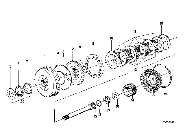 1978 BMW 320i Ax Bearing Diagram for 24231209808