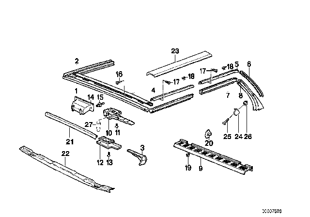 1987 BMW 325i Rubber Seal Diagram for 54318100908