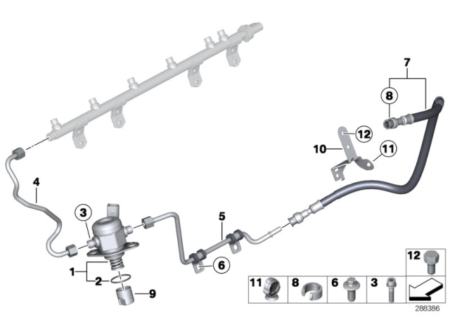 2013 BMW 535i High-Pressure Pump / Tubing Diagram 2