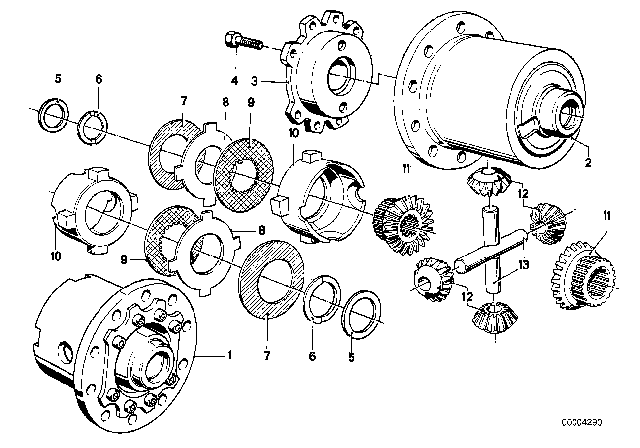 1978 BMW 733i Limited Slip Differential Unit - Single Parts Diagram 2