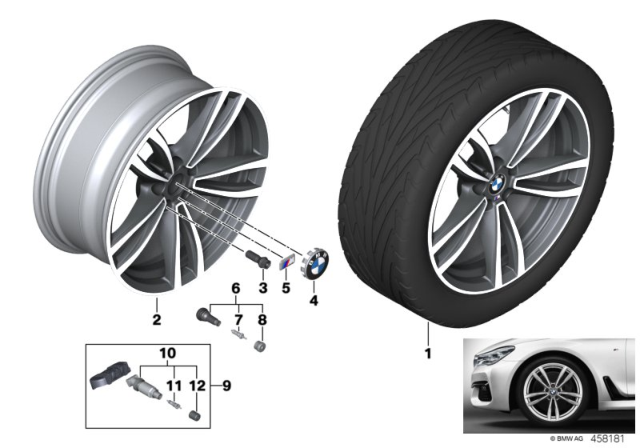 2020 BMW 740i xDrive BMW LA Wheel, Double Spoke Diagram 2