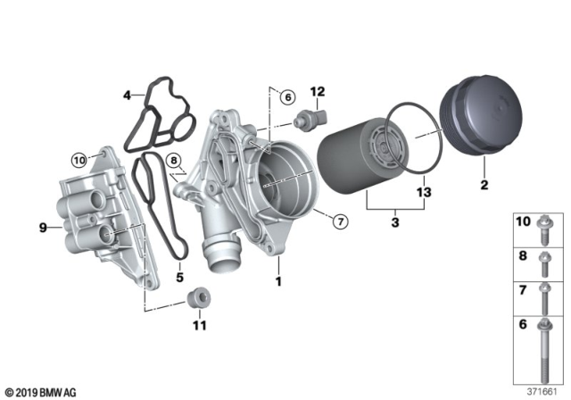 2018 BMW M3 Lubrication System - Oil Filter Diagram