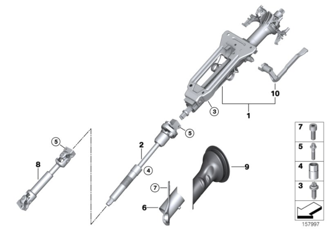 2010 BMW X5 Steering Column, Mechanical / Steering Spindle Diagram