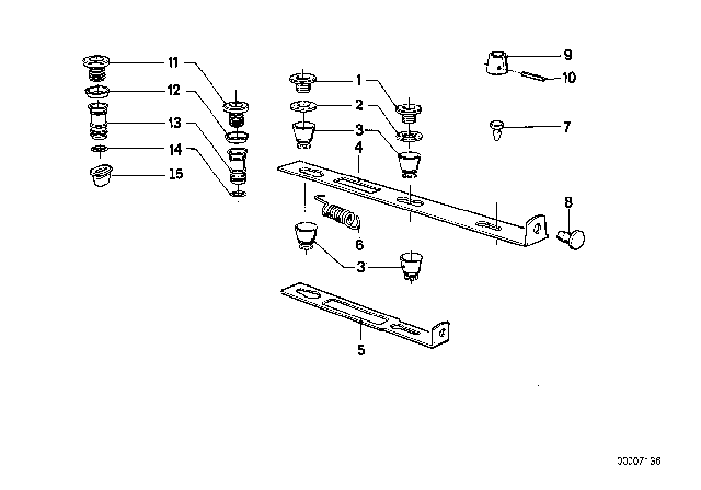 1985 BMW 524td Headrest Support Diagram