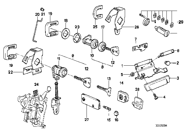 1986 BMW 528e Lock Plate Diagram for 51211832811