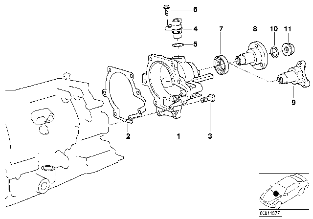 1995 BMW 325i Pulse Generator Diagram for 24151219659