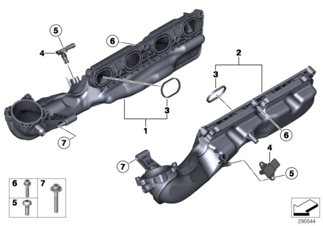 2016 BMW X6 Intake Manifold System Diagram