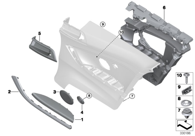 2019 BMW 440i xDrive Accent Strip, Rear Right Diagram for 51437389776