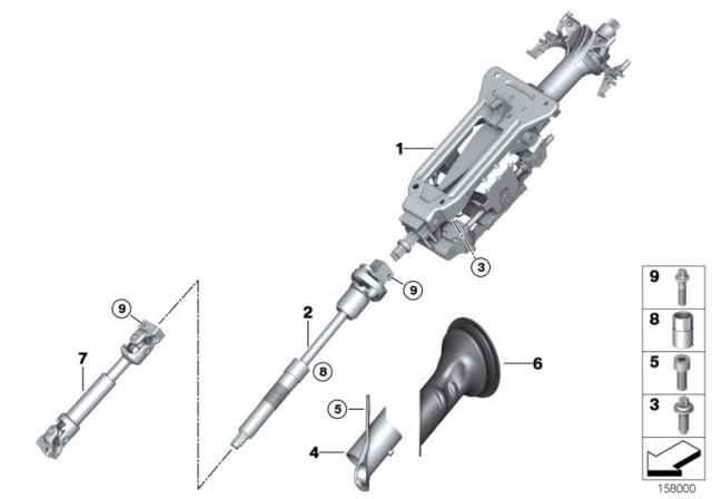 2013 BMW X5 M Steering Column, Electrical / Steering Spindle Diagram