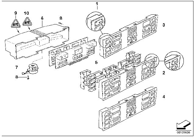 1997 BMW 740iL Exchange. Automatic Air Conditioning Control Diagram for 64116901307