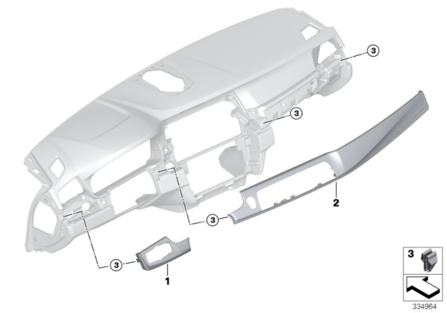 2015 BMW 528i Decorative Trims, Instrument Panel Diagram
