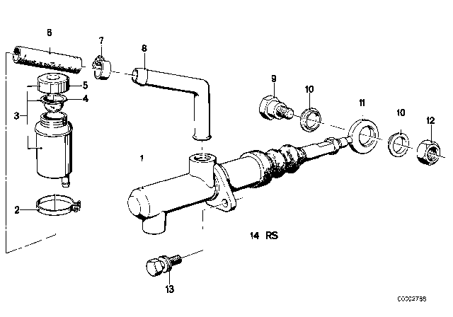 1984 BMW 733i Input Cylinder Clutch Diagram