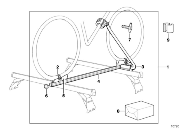 2001 BMW 750iL Touring Bicycle Holder Diagram 3