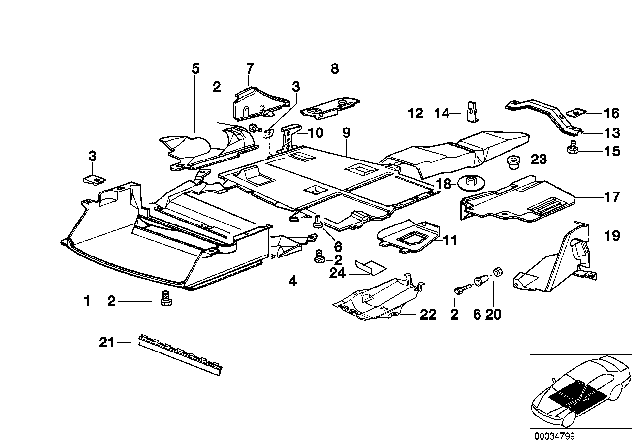 1997 BMW 318is Heat Insulation Right Diagram for 51488196170
