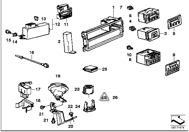 1994 BMW 525i Universal Socket Housing, Uncoded Diagram for 61138352304
