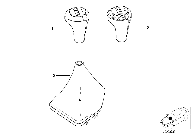 1998 BMW 528i Gear Shift Knobs / Shift Lever Coverings Diagram