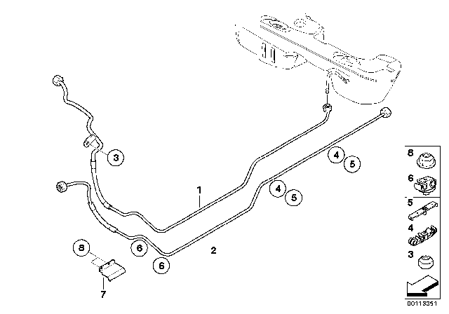2004 BMW 325Ci Fuel Pipe And Scavenging Line Diagram