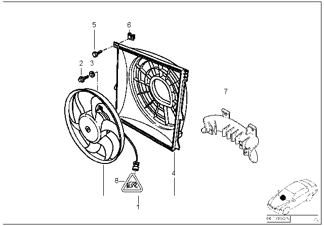 1997 BMW Z3 Suction Fan Diagram for 64508372039
