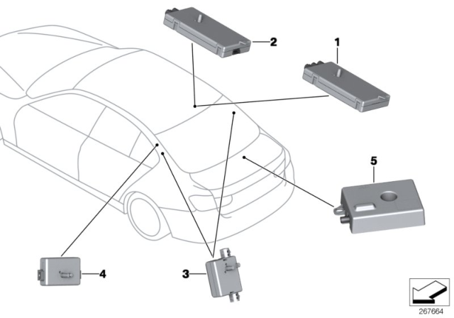 2018 BMW 330i Components, Antenna Amplifier Diagram