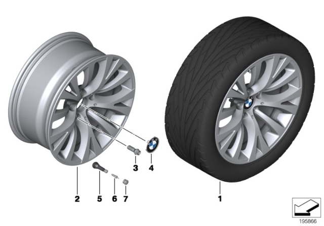 2015 BMW 740i BMW LA Wheel, Y-Spoke Diagram