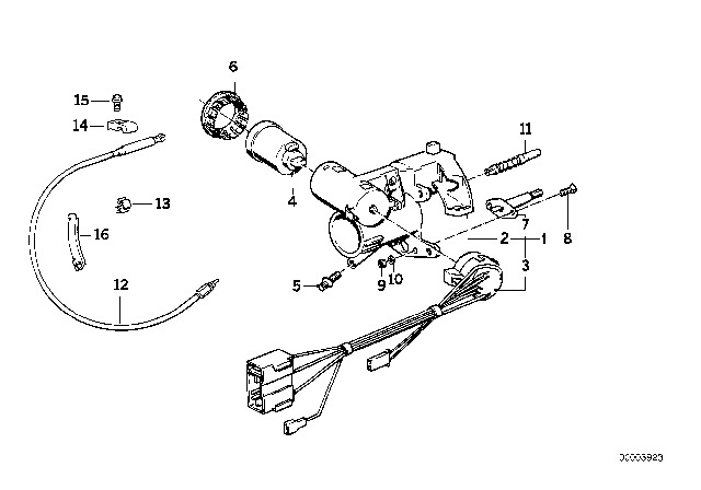1990 BMW 325i Steering Lock Diagram for 32321156446