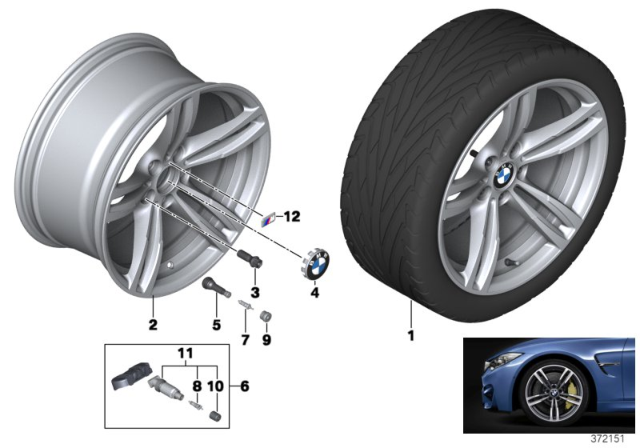 2018 BMW M3 BMW LA Wheel, M Double Spoke Diagram