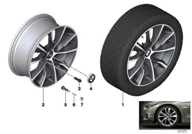 2013 BMW 320i BMW LA Wheel, Turbine Styling Diagram 1