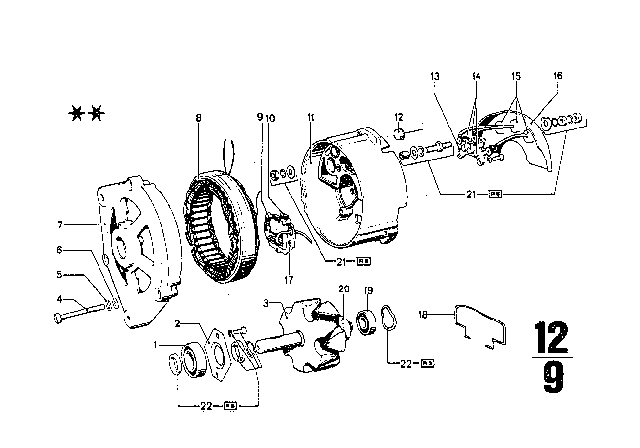 1974 BMW 3.0CS Generator, Individual Parts Diagram 4