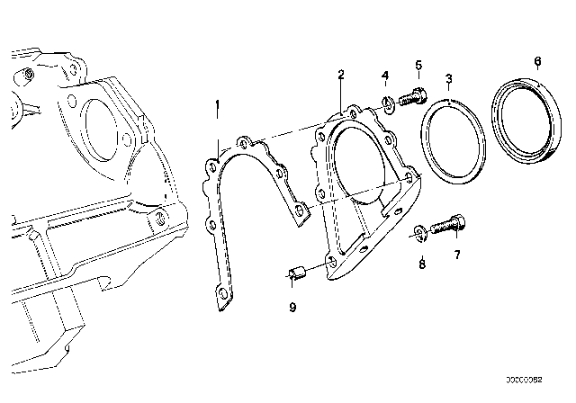 1986 BMW 735i Engine Block & Mounting Parts Diagram 2