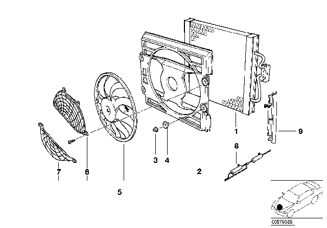 1997 BMW 540i Climate Capacitor / Additional Blower Diagram