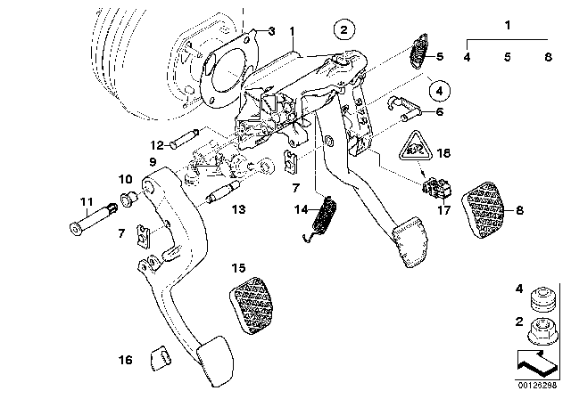 2004 BMW 530i Pedals With Return Spring Diagram