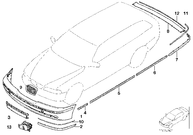 1999 BMW 528i Fog Lights, Left Diagram for 63176900221