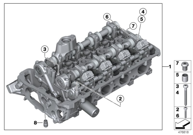 2018 BMW M6 Cylinder Head & Attached Parts Diagram 1