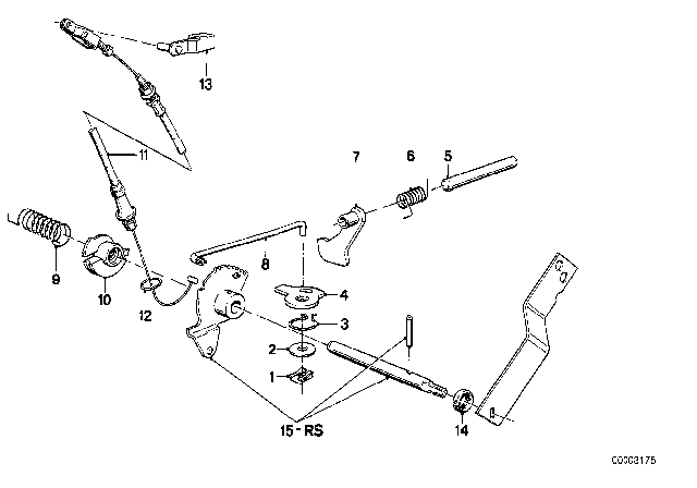1987 BMW 528e Gear Shift / Parking Lock (ZF 3HP22) Diagram