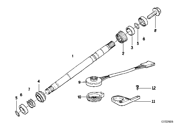 1989 BMW 750iL Steering Angle Sensor Diagram for 32311159019