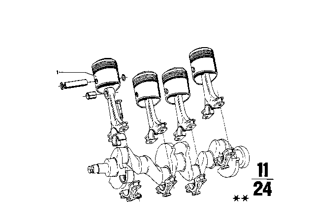 1969 BMW 1602 Nueral/Alcan Piston Diagram for 11251261917