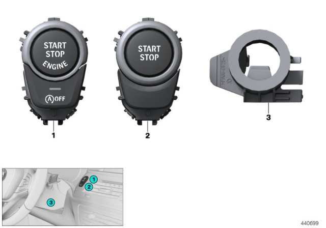 2018 BMW 750i xDrive Switch Start Stop Engine Diagram for 61319302349