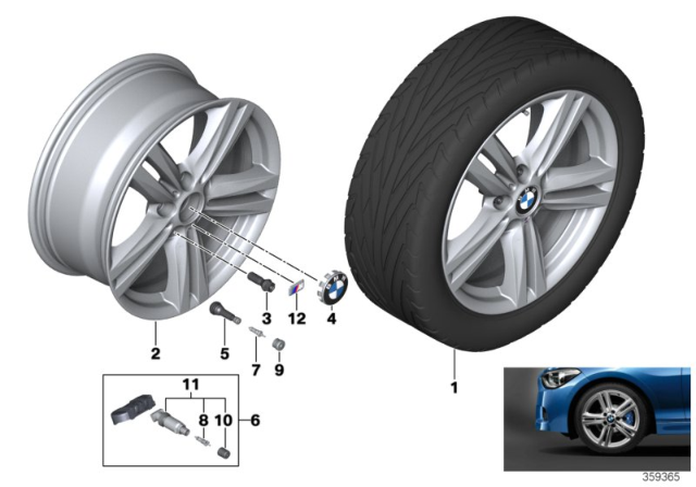2016 BMW M235i BMW LA Wheel, M Star Spoke Diagram 3