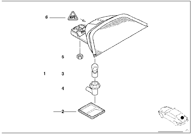 2003 BMW M5 Third Stoplamp Diagram for 63258385659