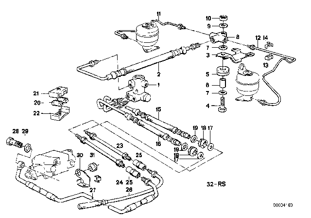 1991 BMW 735i Intermediate Piece Diagram for 34326757282