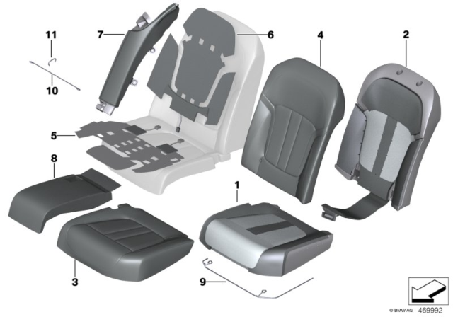 COVER FOR COMFORT SEAT, LEAT Diagram for 52107413258