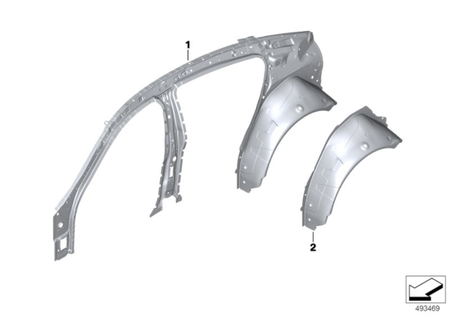 2020 BMW 840i xDrive Gran Coupe RIGHT INTERIOR SIDE FRAME Diagram for 41007494266