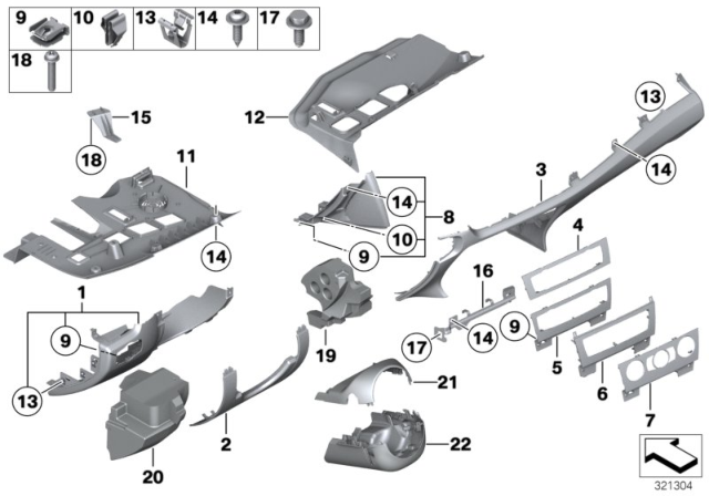 2015 BMW X1 Bracket, Instrument.Panel Bottom Diagram for 51456980987