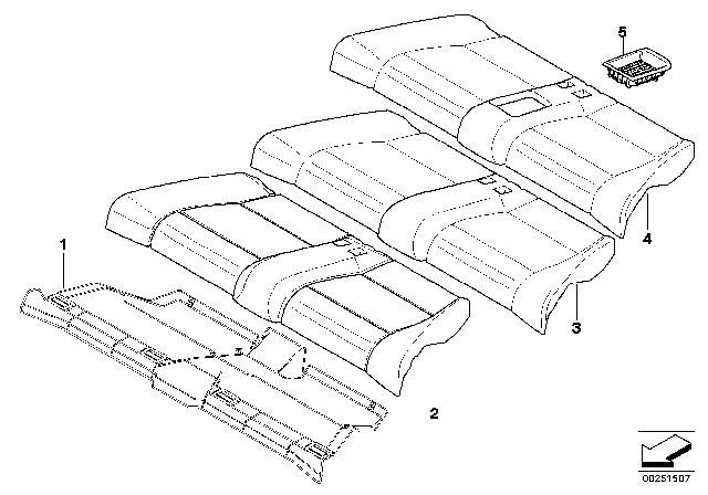 2012 BMW 128i Seat Upholstery Diagram for 52207288394