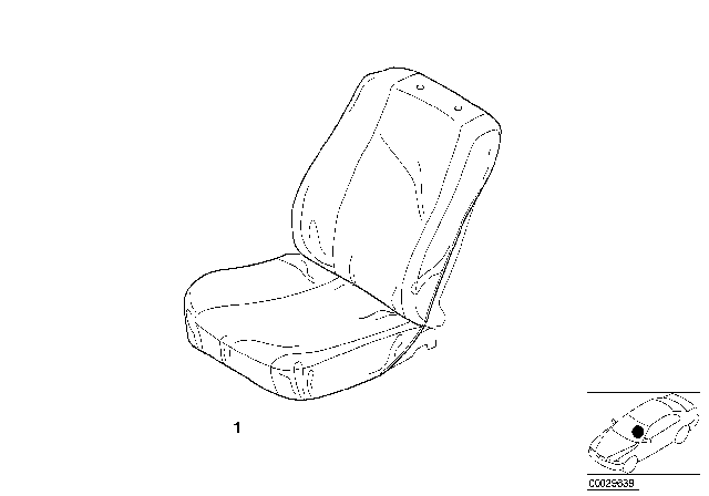 1996 BMW 318i Easy-On/Easy-Off Seat Cover Diagram