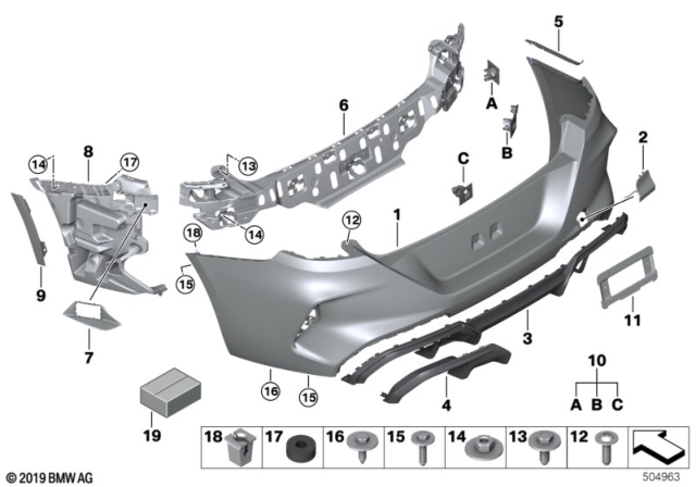 2020 BMW M8 GUIDE, REAR LEFT Diagram for 51128081495